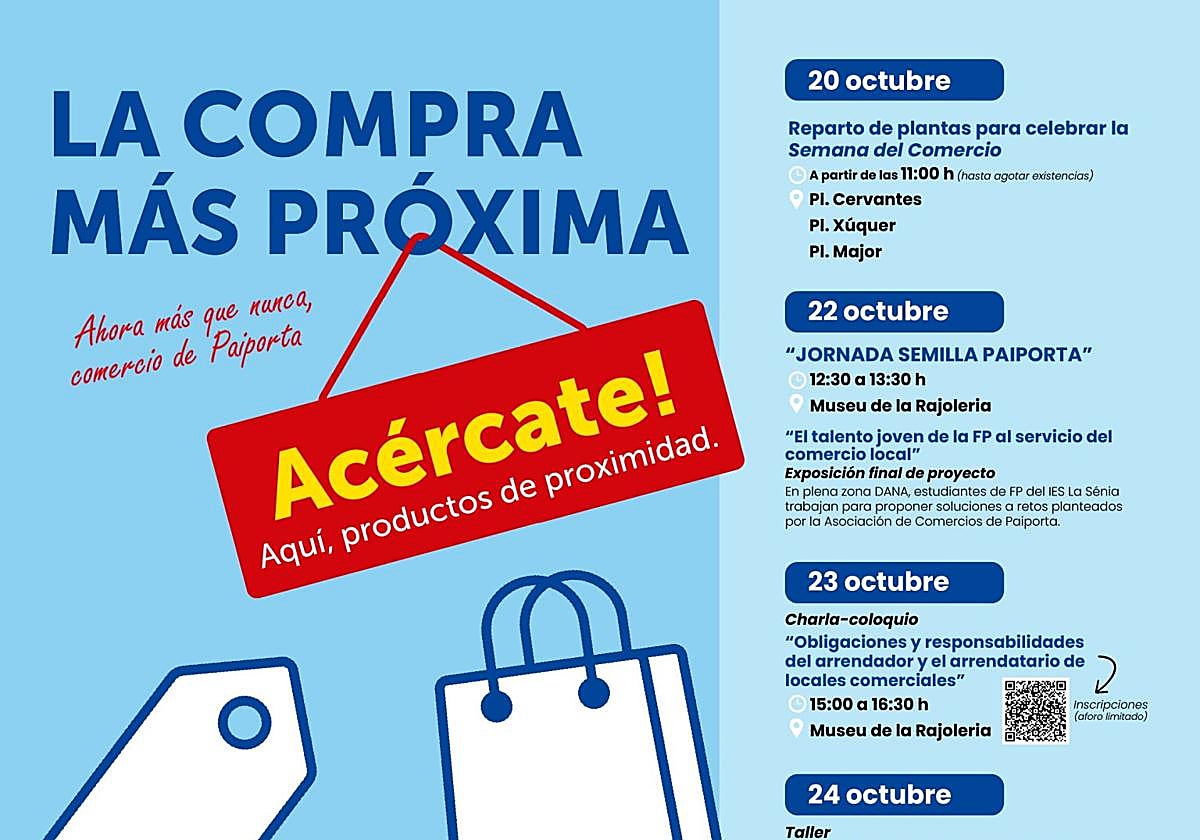 Cartel promocional de la campaña de compras.