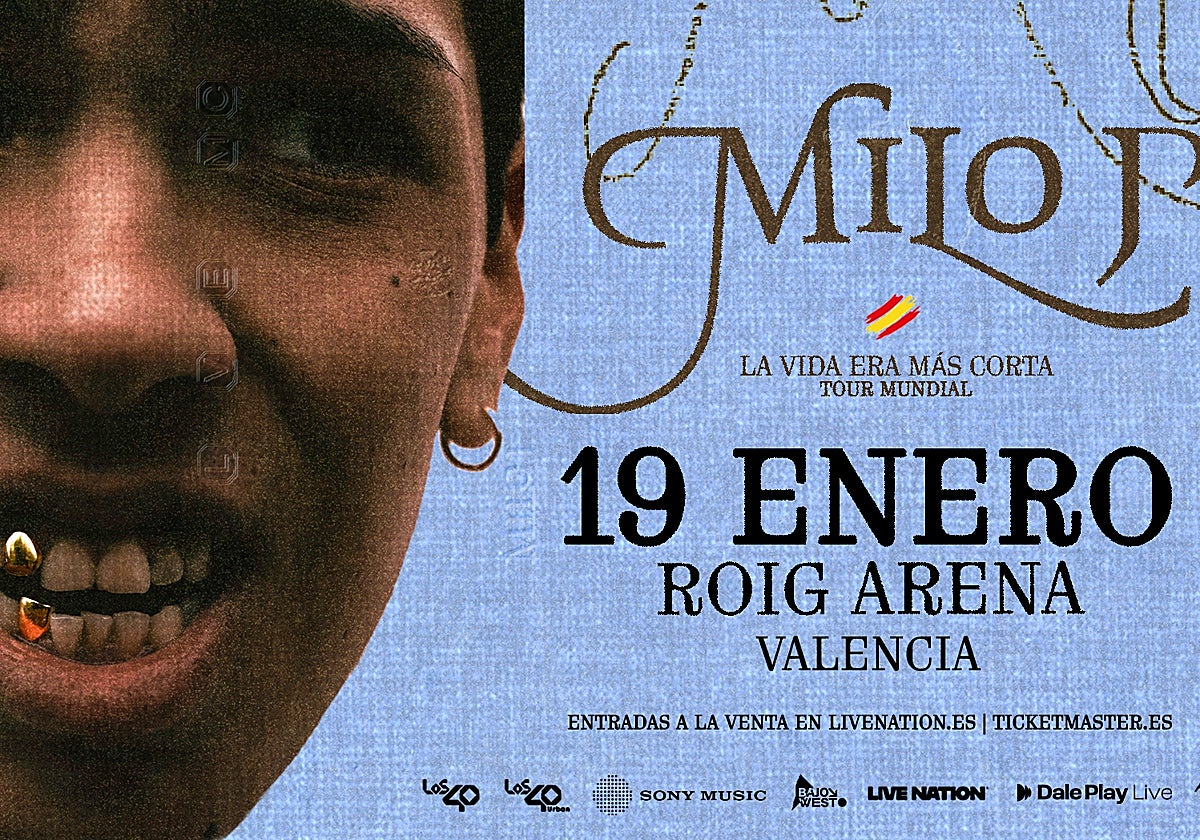 Cartel del concierto de Milo J programado para enero en el Roig Arena.