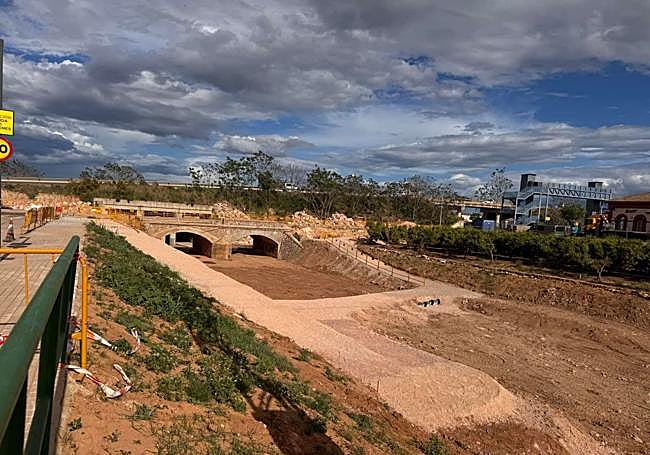 Tramo del barranco del Pozalet en reconstrucción.