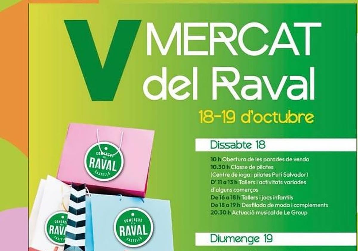 El Mercat del Raval llega a Castellón este fin de semana con pilates, magia y sorteo de televisores