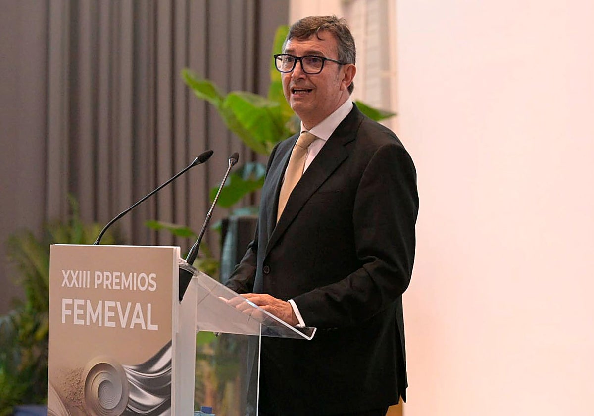 Vicente Lafuente, durante la gala de premios de Femeval.