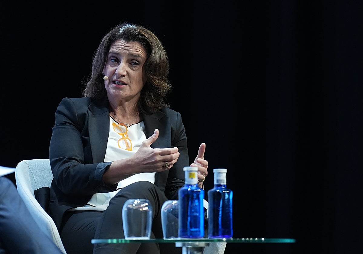 Teresa Ribera, este lunes en Barcelona.