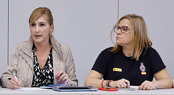 Pradas y Bernabé, durante una reunión del Cecopi.