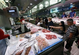 Zona de pescadería del Mercado Central, en imagen de archivo.