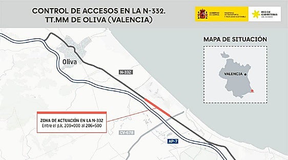 Croquis de la zona donde el ministerio lleva a cabo la actuación.
