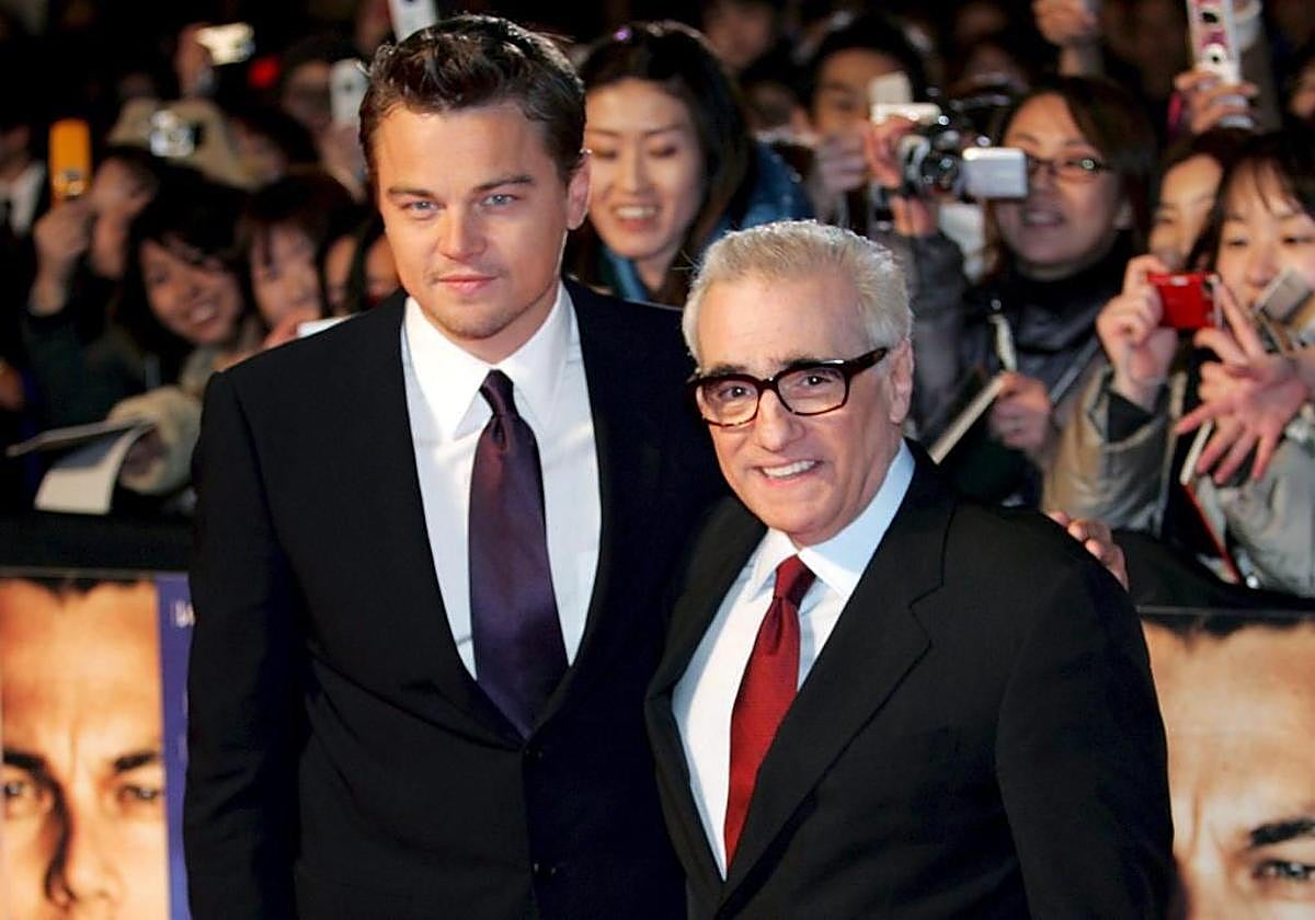 Leonardo DiCaprio y Martin Scorsese en el estreno de 'Infiltrados' en Japón.
