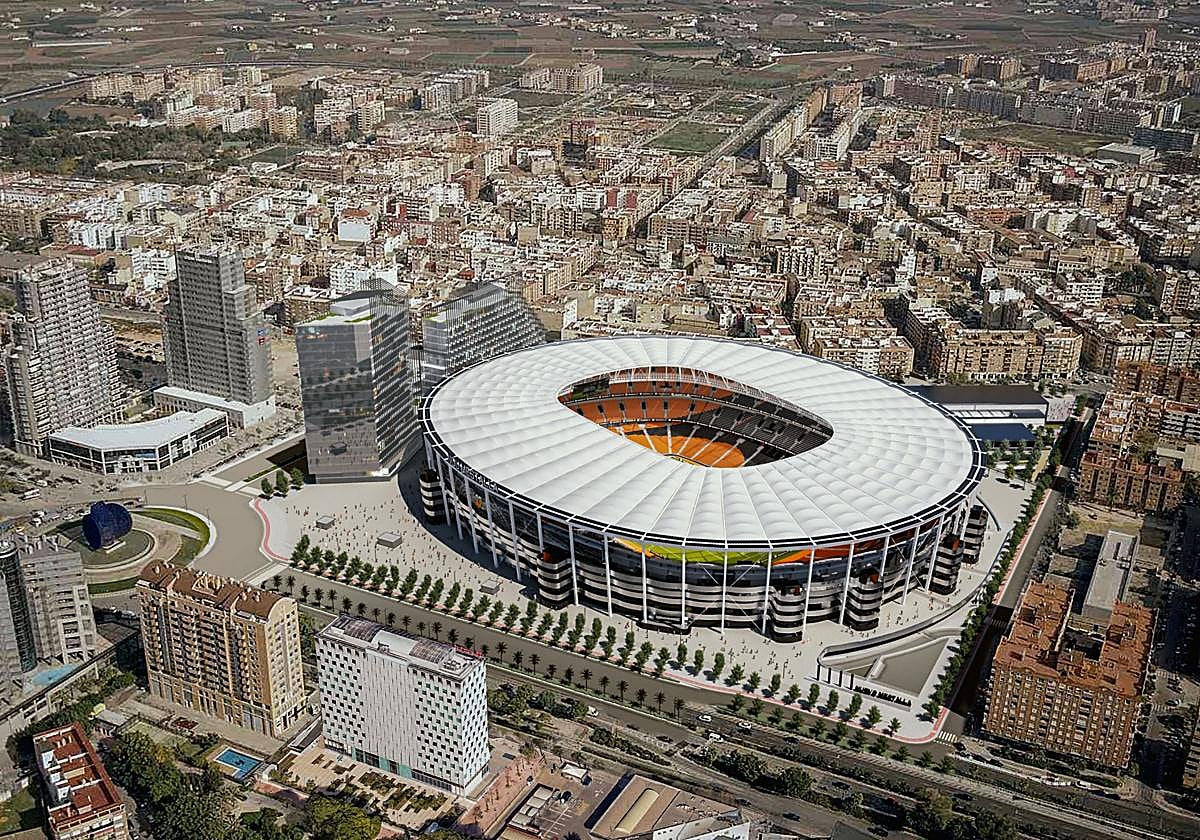 Figuración del Nou Mestalla facilitada por el club.