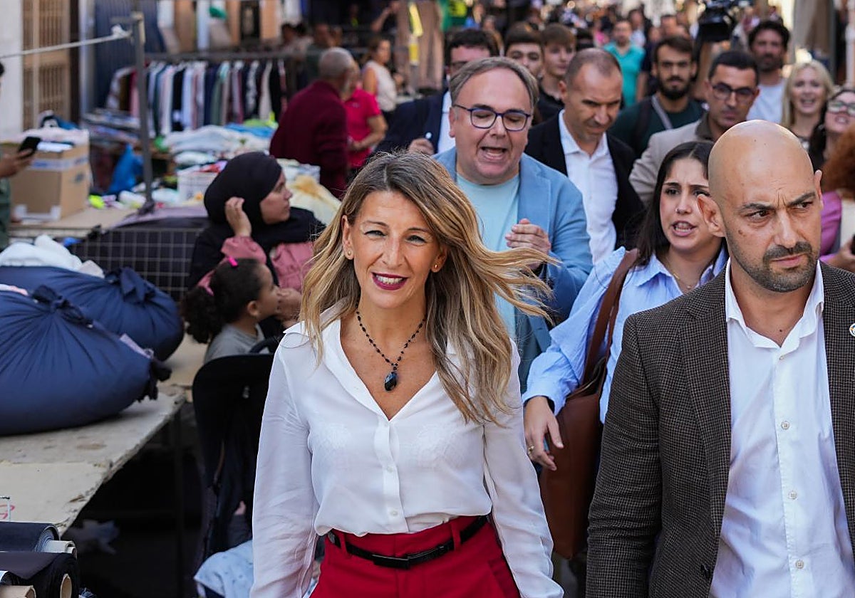 La vicepresidenta Yolanda Díaz, el viernes en Torrent