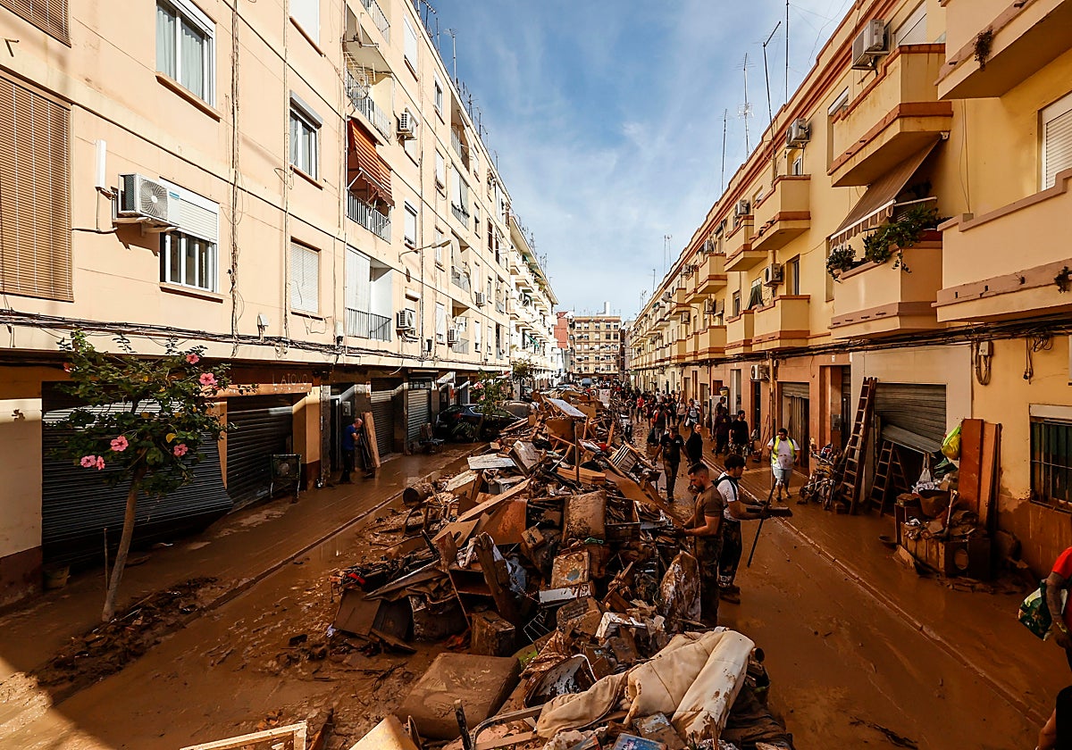 Efecto de la barrancada en Paiporta tras el 29 de octubre.