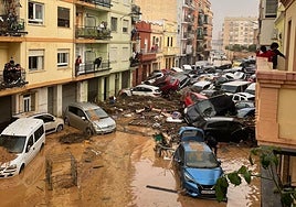Calle de La Torre el día después de la dana.