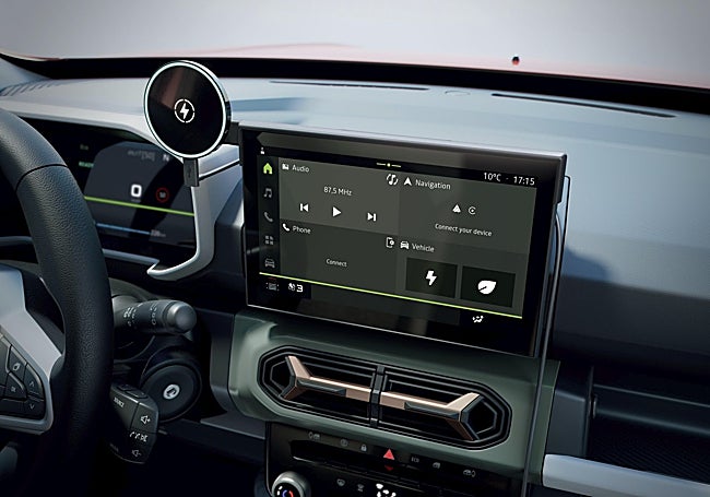 Nueva pantalla central de diez pulgadas.