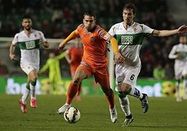 Tropi, en su debut con el Valencia CF.