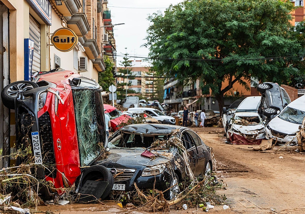 Vehículos arrasados por la dana del pasado 29 de octubre.