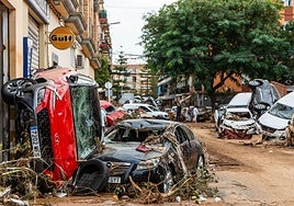 Vehículos arrasados por la dana del pasado 29 de octubre.