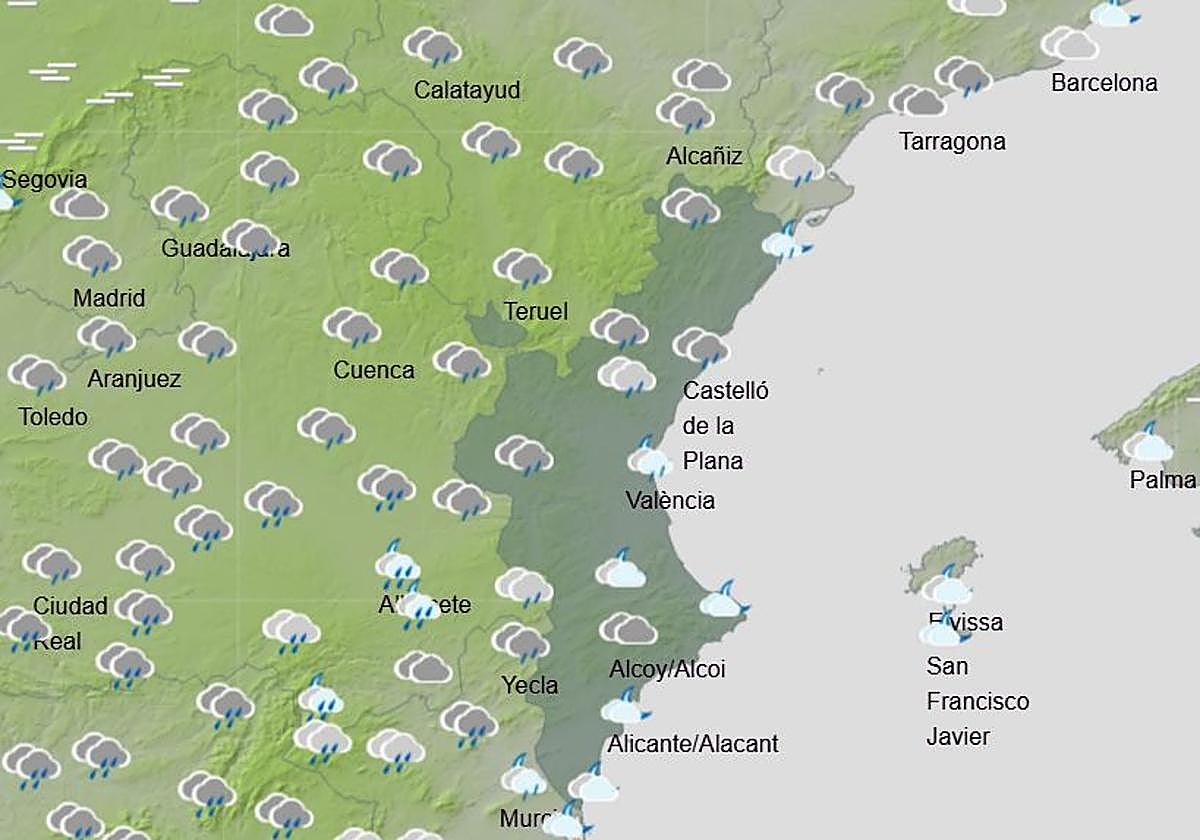 Mapa previsto para el jueves 30 de octubre.