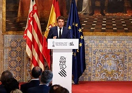 Carlos Mazón en la declaración institucional de este miércoles.