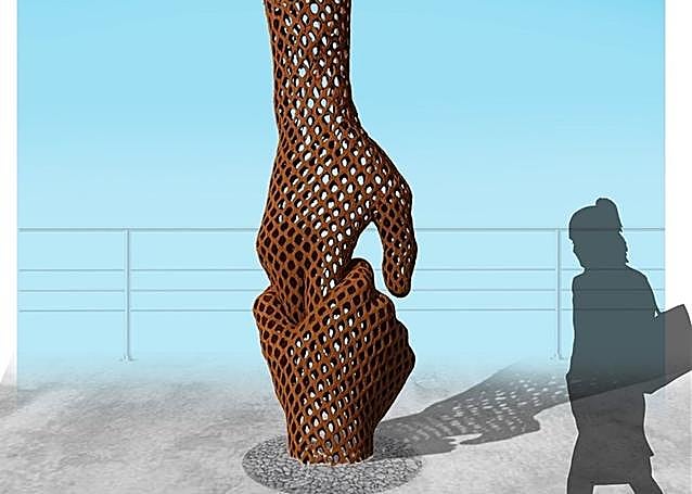 Recreación de la escultura.