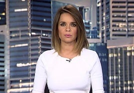 La presentadora Carme Chaparro en los informativos de Telecinco.
