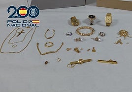 Objetos recuperados por la Policía Nacional.