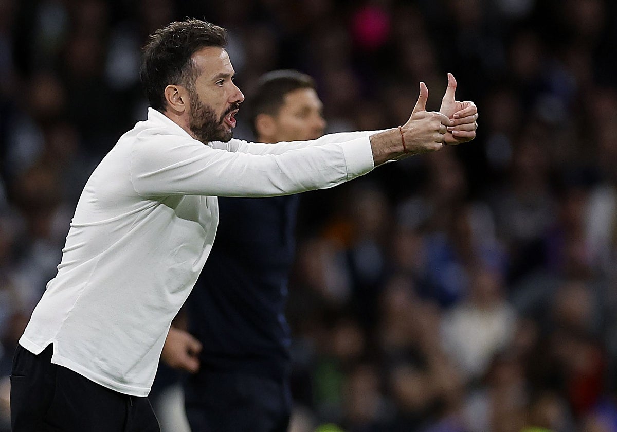Corberán, durante el partido del Bernabéu