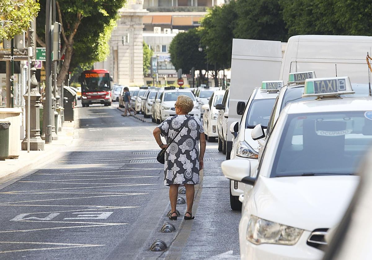 Huelga de taxis en Valencia, imagen de archivo.