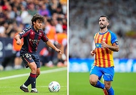 Carlos Álvarez, futbolista del Levante, y José Luis Hayà, capitán valencianista.
