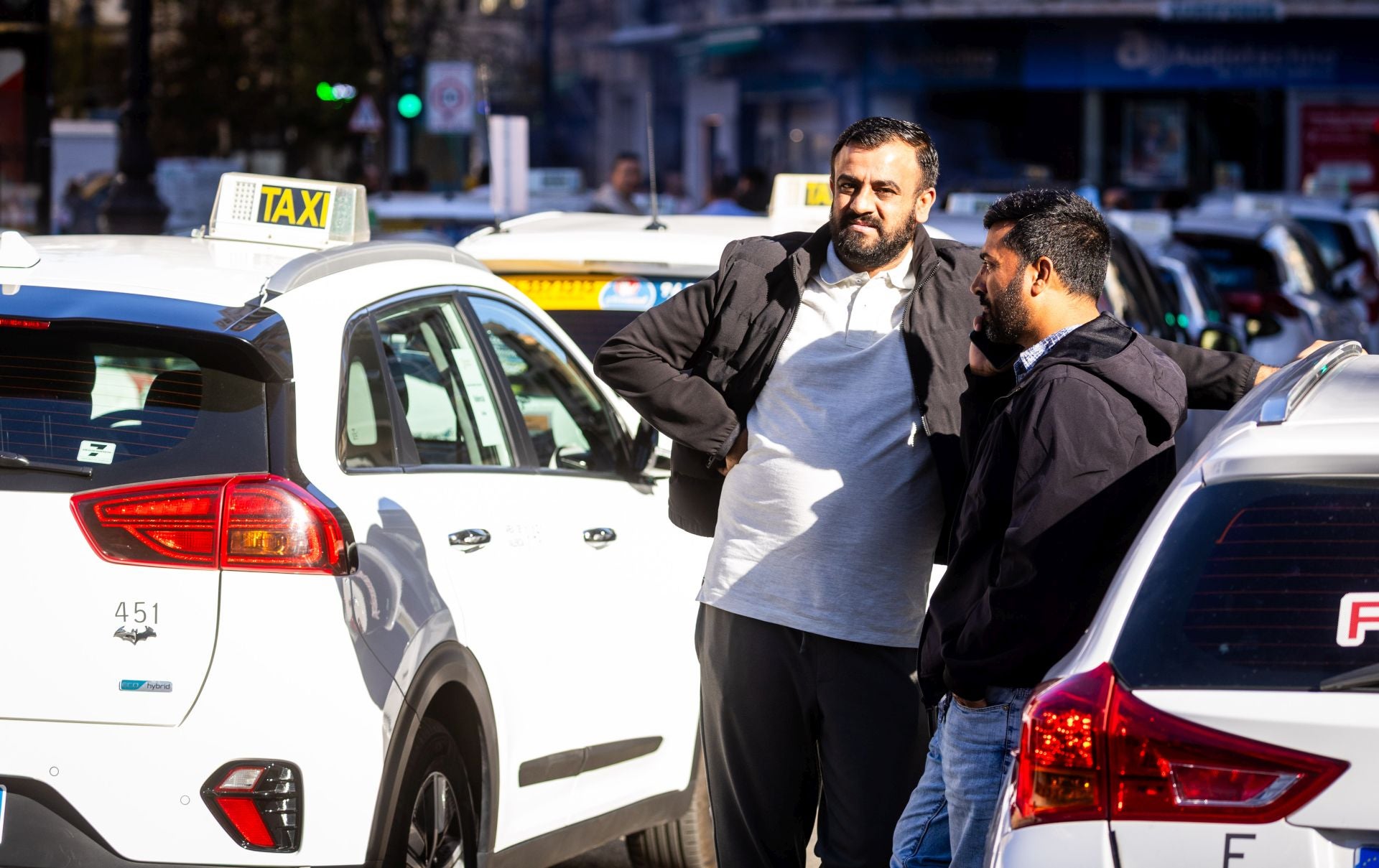Fotos de la huelga de taxis en Valencia