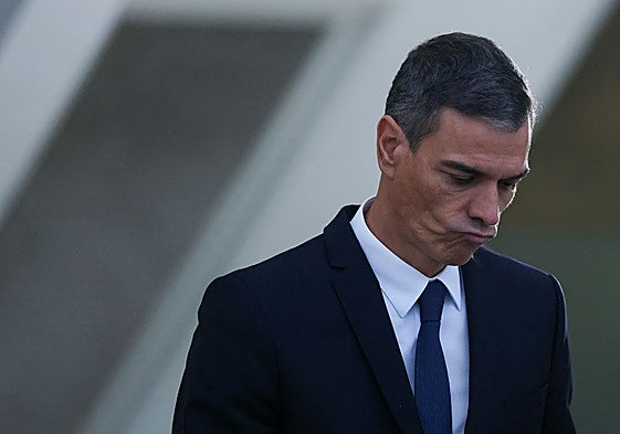 El presidente del Gobierno, Pedro Sánchez, en el homenaje a las víctimas de la dana.