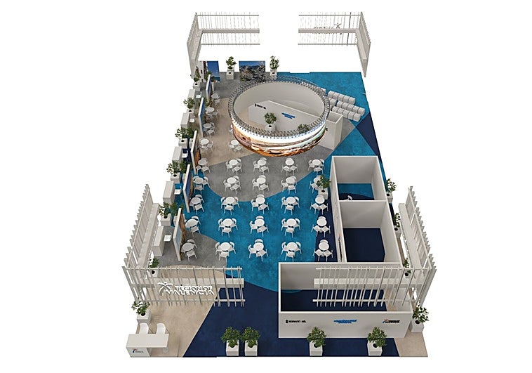 Imagen cenital del espacio de la Comunitat en la World Travel Market.