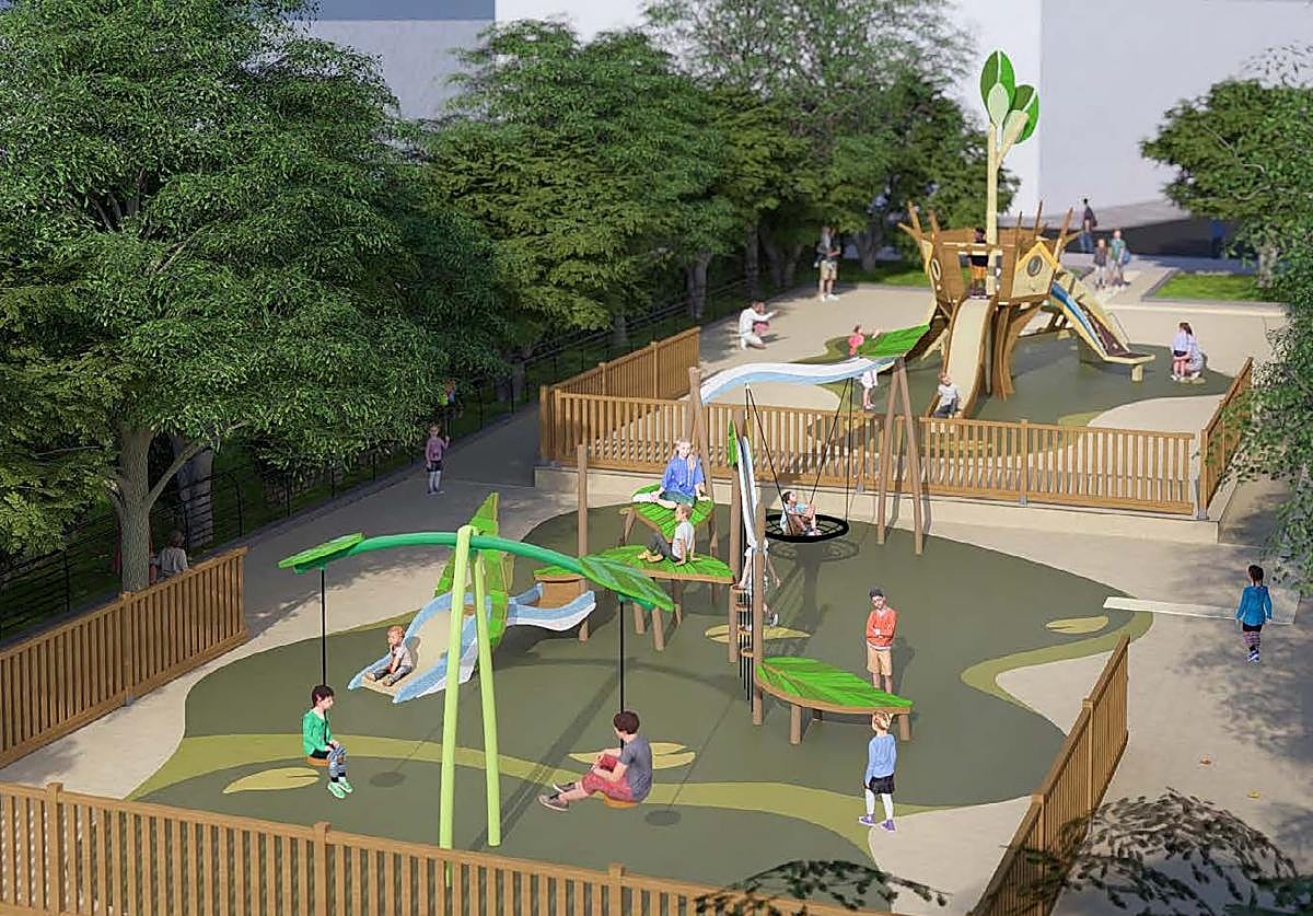 Recreaciión de cómo quedará el parque de Amadeo Lerma.