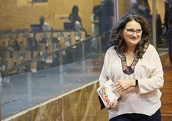 Mónica Oltra, ayer en La Petxina.