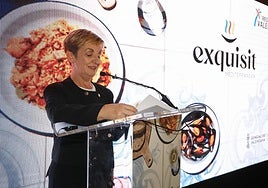 La consellera de Turismo, durante la presentación de destino gastronómico en Londres.