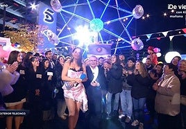 Nagore Robles y Jorge Javier Vázquez, durante el estreno de 'Gran Hermano' este jueves.