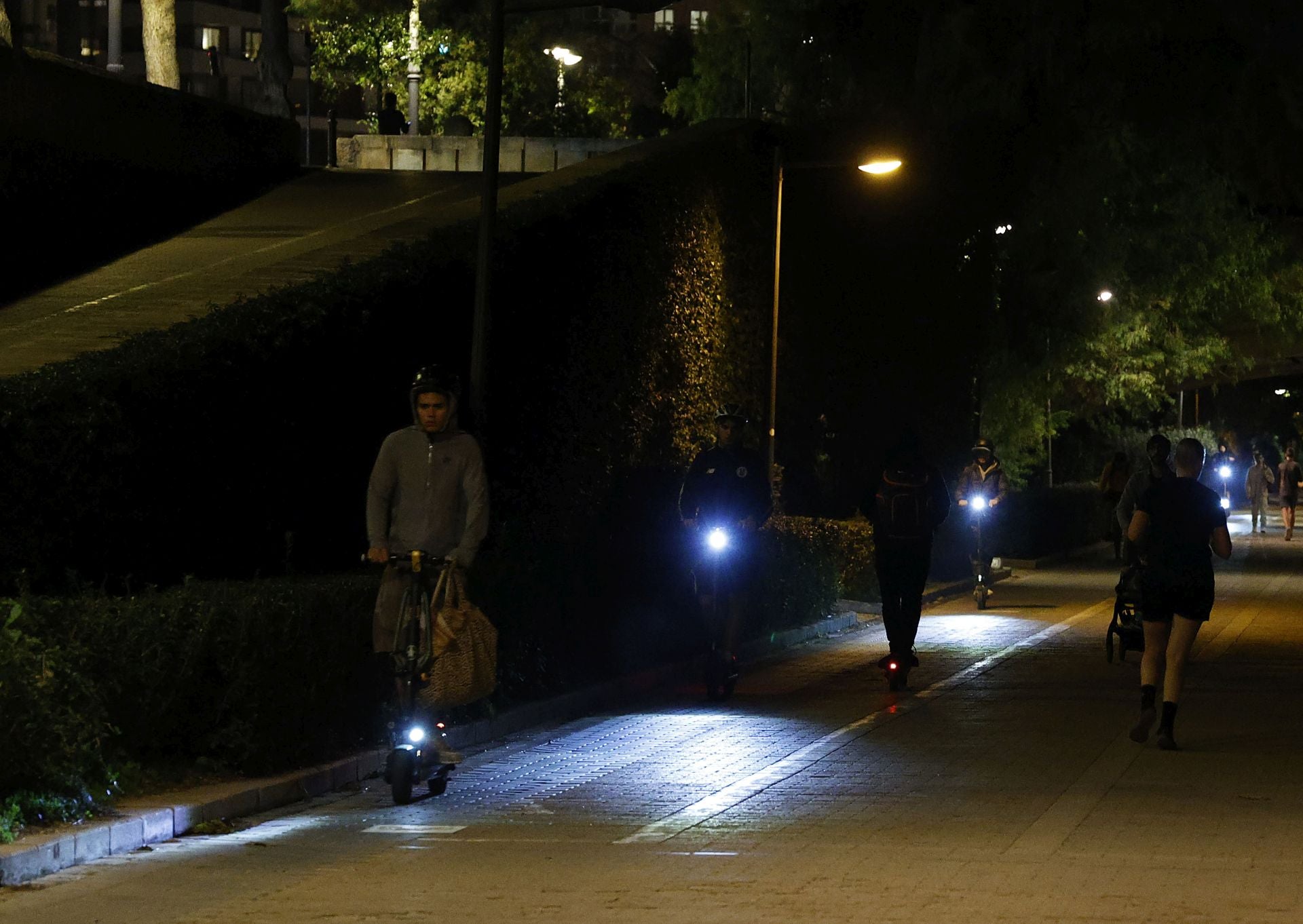 FOTOS | El jardín del Turia de Valencia, a oscuras