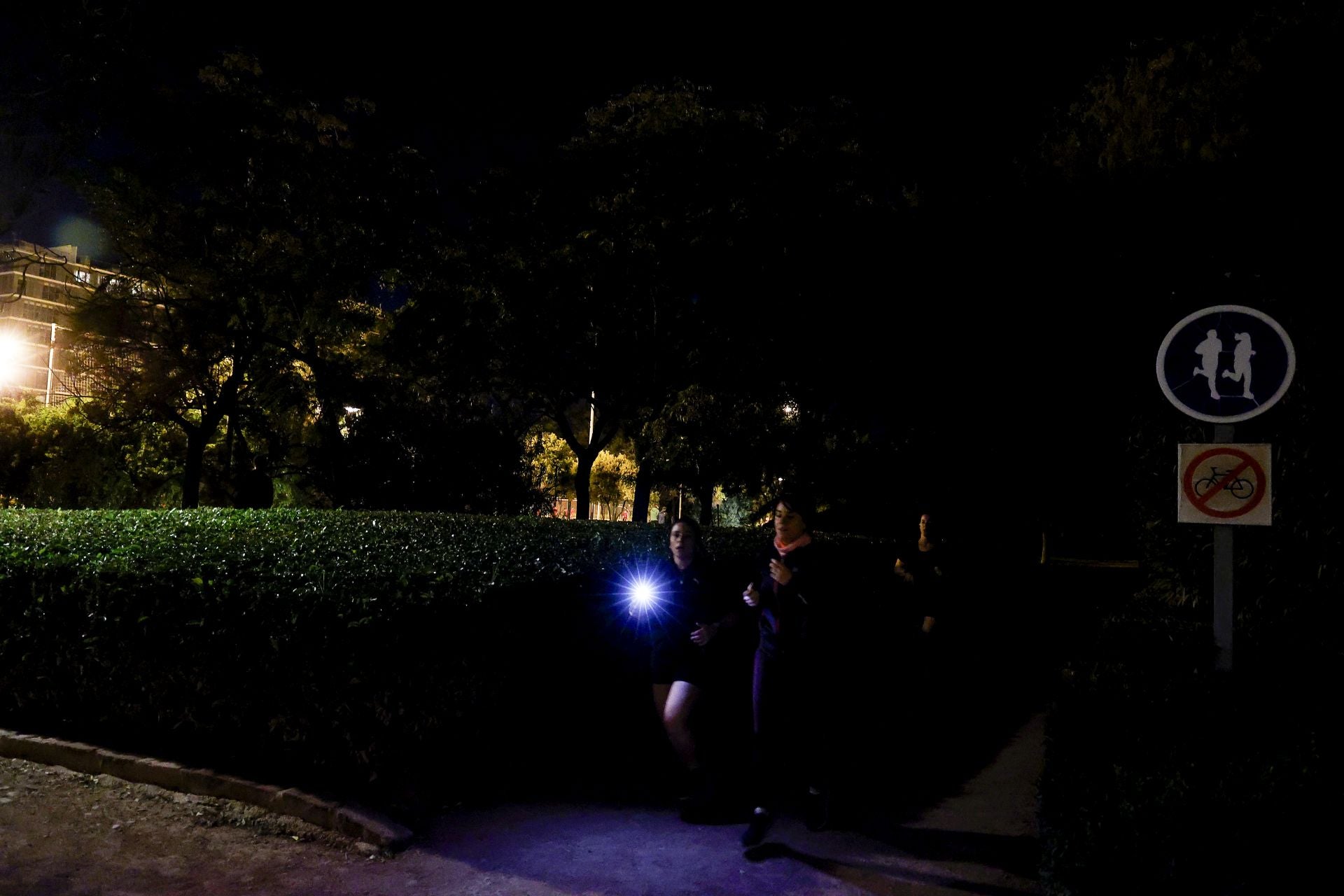 FOTOS | El jardín del Turia de Valencia, a oscuras