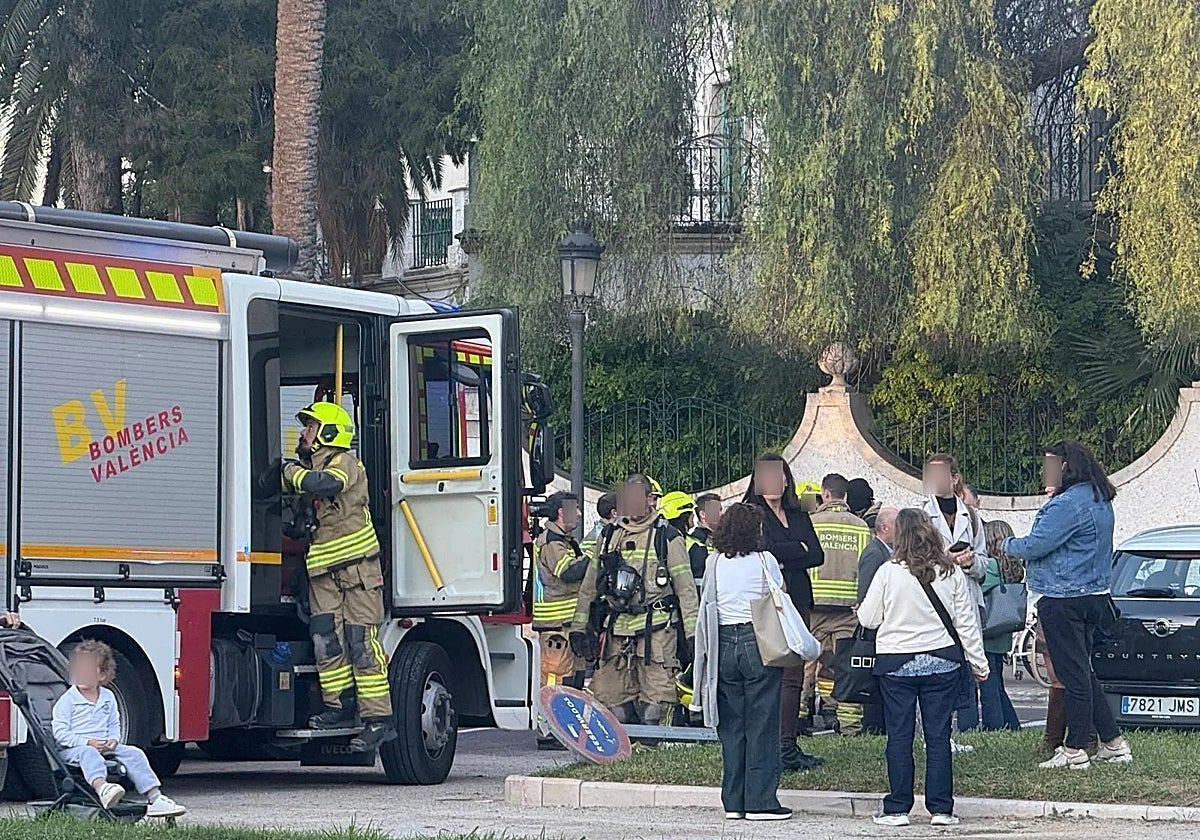 Imagen del desalojo el jueves por la tarde.