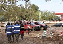 Psicólogos de la UME, tras la dana de octubre.