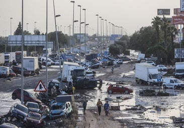 Efectos de la barrancada en la pista de Silla.