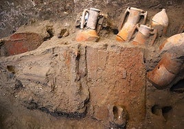 Descubren en Pompeya un cuenco egipcio usado en un antiguo local romano de comida rápida