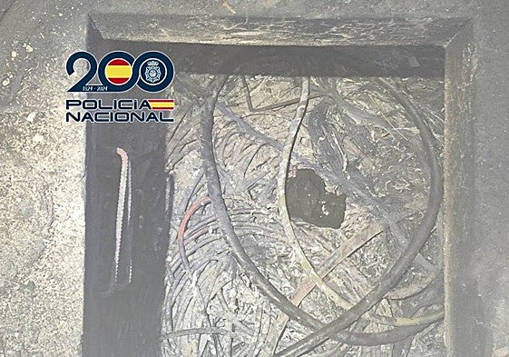 Cables de cobre recuperado.