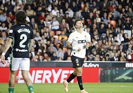 Hugo Duro, en el encuentro contra el Betis.