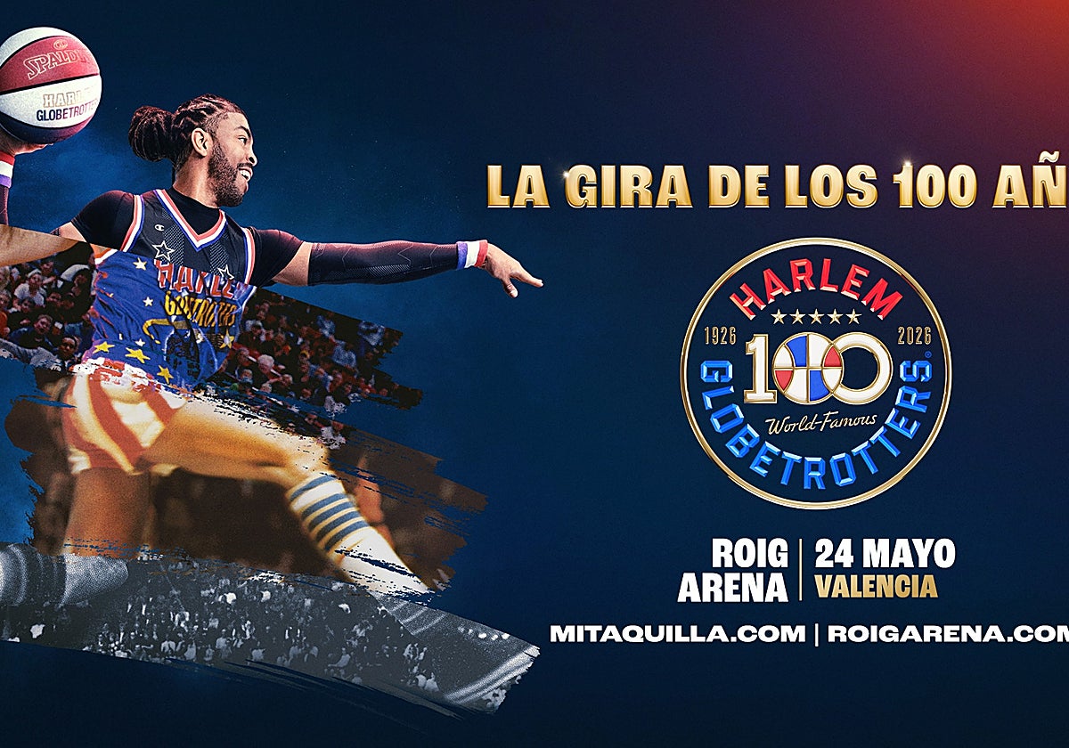 Cartel de visita de los Harlem Gobetrotters.