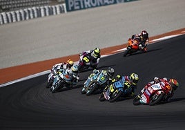 Una imagen de la carrera de Moto3 del GP de la Comunidad Valenciana 2023
