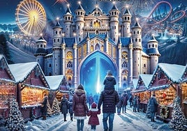 Cartel anunciador del parque Mágicas Navidades.