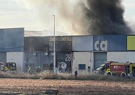 El incendio, visto de la huerta.