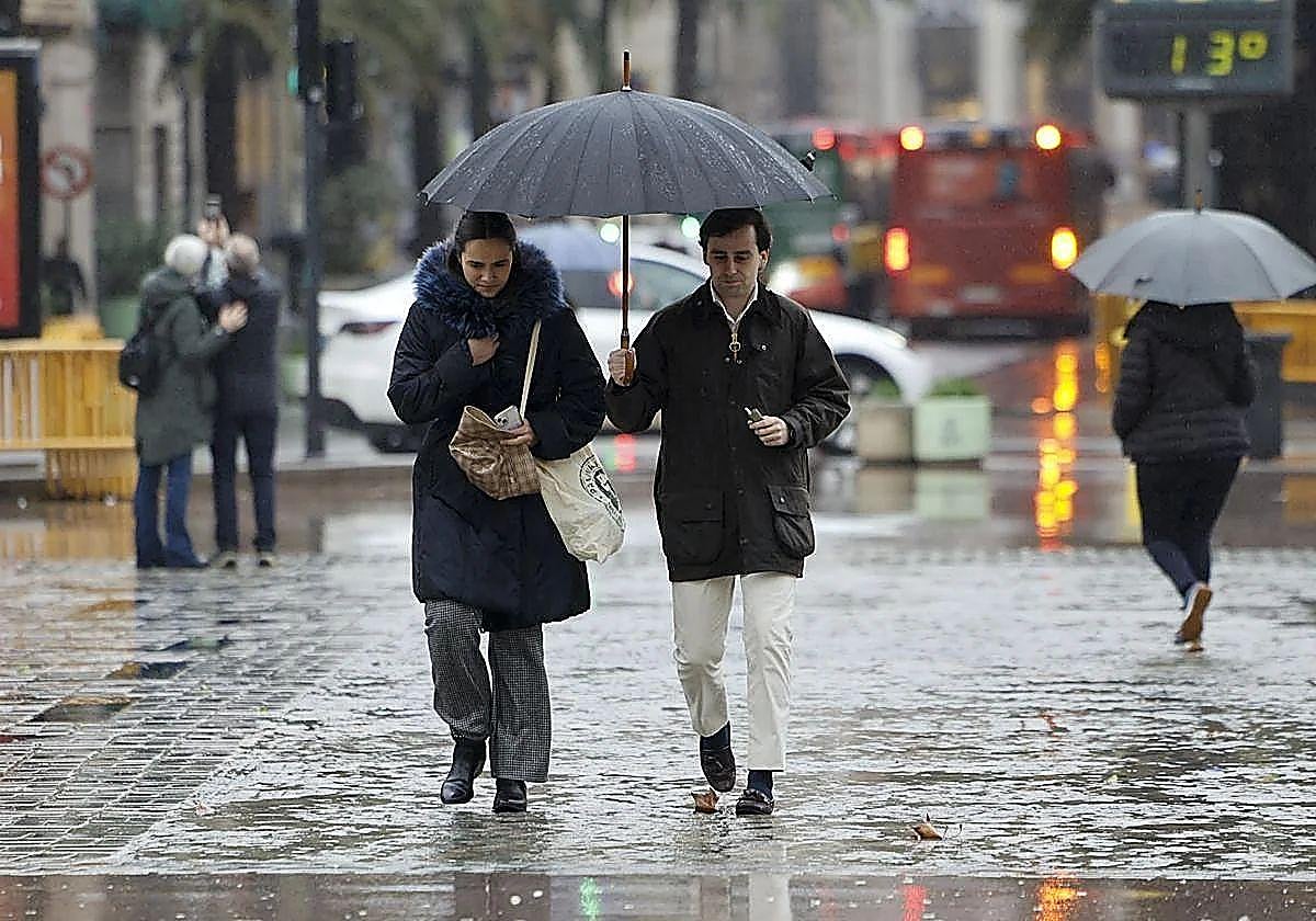 Lluvias en Valencia, en imagen de archivo.