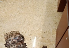 Una de las piezas extraídas de los baños del centro.