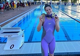 Ángela Martinez con todas su oro y tres platas