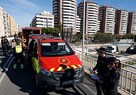 Puesto de mando avanzado del simulacro de inundación de La Torre este miércoles.