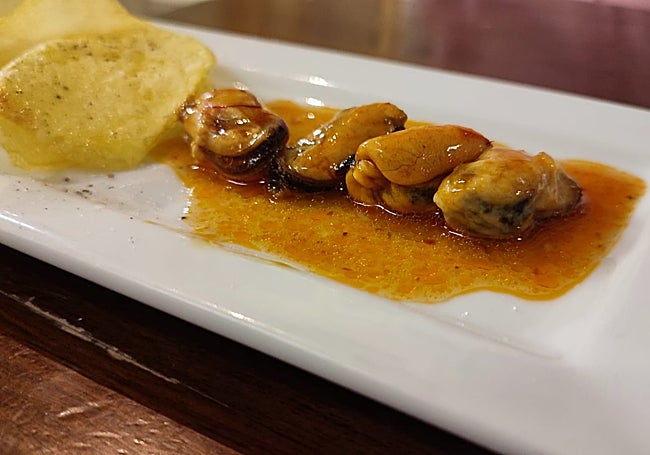 Mejillones en escabeche de azafrán.